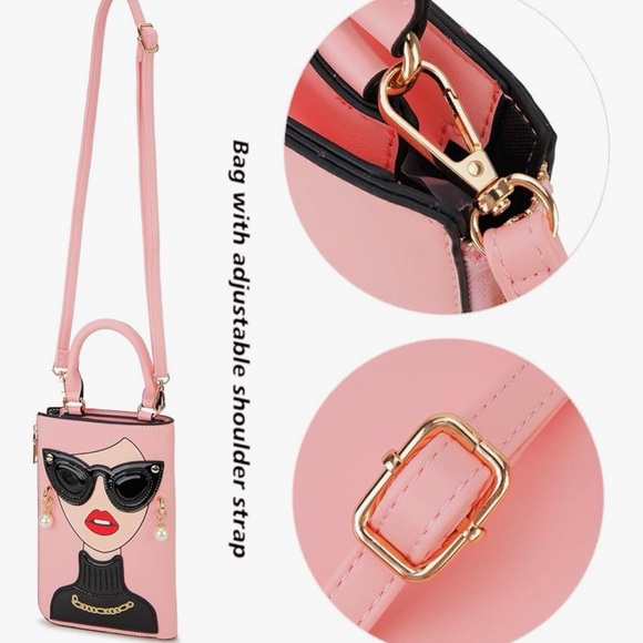 Chic Face Pink Designer Handbag - Picture 4 of 4